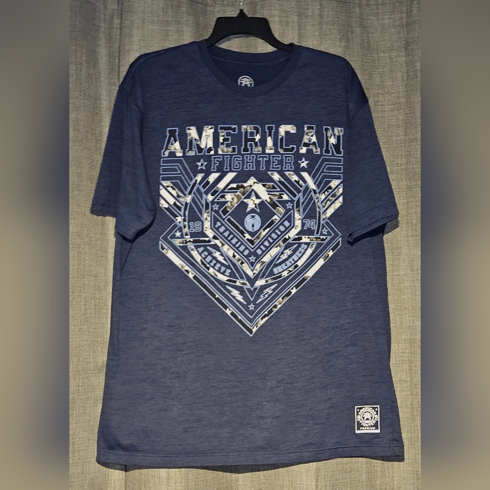 American Fighter Premium MMA Graphic Tee Navy Blue Mens Size 2-3XL